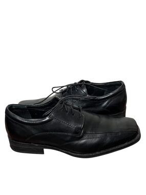 JOHNSON & MURPHY Black Leather Oxfords Lace Up Dress Shoes Mens Size 11.5